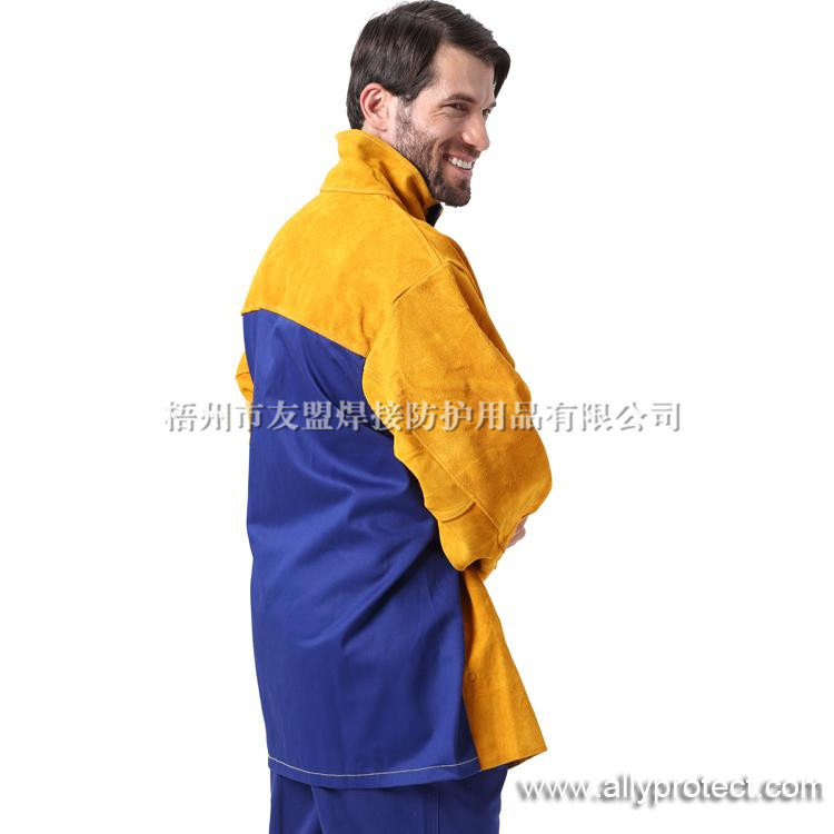 AP-3060 金黃皮配藍色阻燃背布焊服