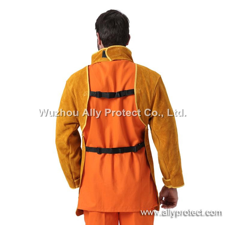 AP-8000 Golden Leather Roll-up Bib Apron