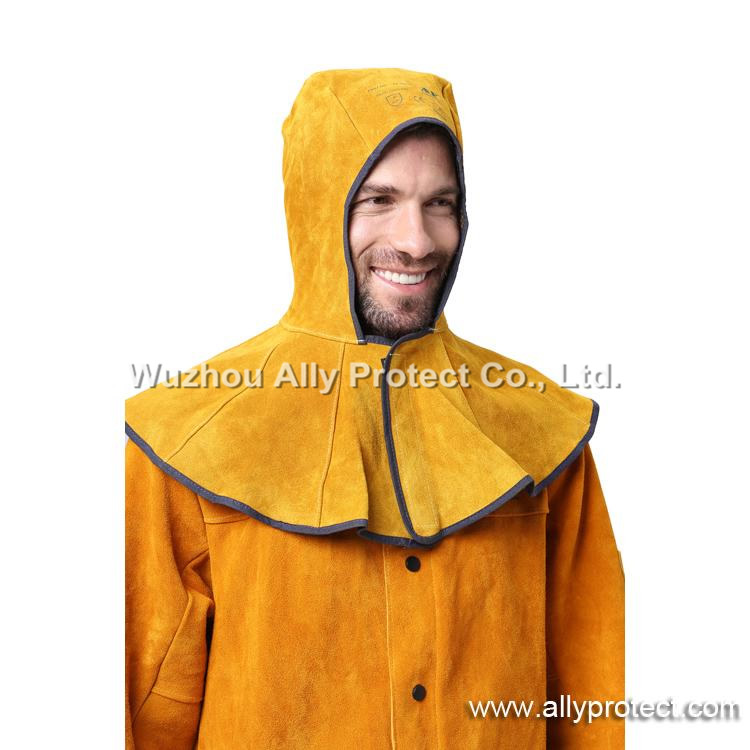 AP-3000Y Golden Cowhide Leather Full Protective Hood